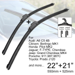 OEM-kvaliteediga Premium All-Season auto esiklaasi puhasti harjad 22 + 21 J konks U-t&uuml;&uuml;pi universaal Citroen Honda Jaguar Jeep Porsche Toyota jaoks