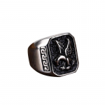 Eagle Ring meeste titaanist terasest h&otilde;bedane must retro roostevabast terasest s&otilde;rmus kandiline loomas&otilde;rmus 7 h&otilde;be