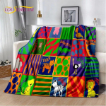 ABC Cartoon Alphabet Lastele Alusharidusega Pehme pl&uuml;&uuml;sist tekk, Flanelltekk elutoa diivanitekk 75x100cm (30x40inch)