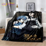 Black Butler Anime Multikas Pehme Pl&uuml;&uuml;sist Tekk, Flanellist Visketekk Elutuppa Magamistuppa Voodi Diivan Piknikukate Lastele 75x100cm (30x40inch)
