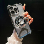 iPhone 15 Pro Max Luxury Magsafe Magnetic Flash Plating Stand telefoni&uuml;mbris iPhone 11 12 13 14 Plus objektiivi kaitsekate jaoks For iPhone 15 Plus must