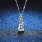 D v&auml;rv 1,8CTTW K&otilde;ik moissanite kaelakee naistele 3 kiviga kalliskivi elegantne ripats 925 sterling h&otilde;betatud Pt950 ehted blue