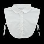 Women Ladies Solid Collar False Faux Doll Detachable Half Shirt - White square collar, as