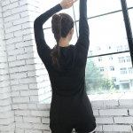 Kevadised ja s&uuml;gisesed naiste kapuutsiga joogariided Quick Dry Dry Fitness Sporditopp pikkade varrukatega jooksmiseks hingavad higi imavad joogariided S