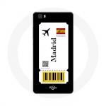 Coque pour Huawei P8 Billet d'avion Madrid Espagne