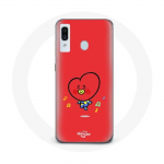 Coque pour Samsung Galaxy A20e BTS Bangtan Gar&ccedil;ons BT21 TATA V Fond Rouge