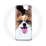 &Uuml;mbris Samsung Galaxy A8 Plus Continental k&auml;&auml;busspanjel Butterfly Puppy jaoks, valge ja pruun