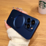 Magsafe'i magnetilise juhtmeta laadimisega telefoni&uuml;mbriste jaoks iPhone 15 14 13 12 11 Pro Max Plus &uuml;mbrise kaamera kaitsekatte tarvikud For iPhone 11 tumesinine v&auml;rv