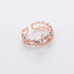 New Fashion Micro-inlaid Crystal Zircon Rings Sweet Elegant Flower Ring for Girl Women Finger Bague jewelry Bridal Delicate Gift 23 beige