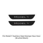 LUCKEASY Modifikatsioon Tesla Model 3 Y Auto Uksepaku Kaitsmed L&auml;ve Dekoratsioon Roostevaba Teras Pagasiruumi Kaitseplaat MY-EX05LBLACK