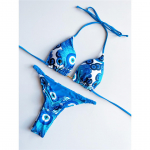 Leopard Printed Halter Scrunch Butt Bikiinid Naiste ujumisriided Naiste ujumistrikoo Kaheosaline bikiinide komplekt supluskost&uuml;&uuml;m, ujumine L