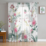 Rododendron lehed oksad Tihedad t&uuml;llkardinad elutuppa K&ouml;&ouml;k Magamistoa L&auml;bipaistev t&uuml;ll kohvikuhotellide jaoks Moodne kodukujundus 135W x 114H(cm)