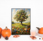 DIY teemantmaaling lillede ja muru &uuml;le kogu maa Ristpistes komplekt Mosaiikkunst Teemantmaal T&auml;isringi/ruudukujuline teemant Kodukaunistus Round 20x30cm