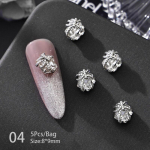 1Bag Metallic Crystal Pile Drill Tip Bottom Charms Nail Accessories Manik&uuml;&uuml;r 5PCS