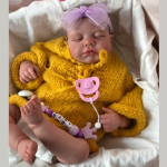 Originaalbr&auml;nd 19'' 49cm Simulatsioon Taass&uuml;ndinud Nukk Loulou Suletud Silmad Pehme Riidekeha PP Puuvillaga Bebe Taass&uuml;ndinud Nukk K&auml;sitsi Joonistatud Juuksed Vasts&uuml;ndinud Beebinukk cloth body