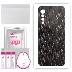 apgo Protective Skin Sticker for the back compatible with LG Velvet, Wrap Film, Foil, Vinyl - Pattern Carbon Black Pixel