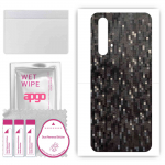 apgo Protective Skin Sticker for the back compatible with Realme X3, Wrap Film, Foil, Vinyl - Pattern Carbon Black Pixel