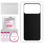 apgo Protective Skin Sticker for the back compatible with Tecno Spark 8P, Wrap Film, Foil, Vinyl - Pattern Carbon Black