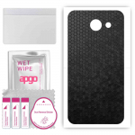 apgo Protective Skin Sticker for the back compatible with Huawei Y5II, Wrap Film, Foil, Vinyl - Pattern Black Honeycomb