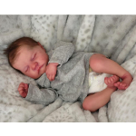 19-tolline Levi Reborn-nukk M&auml;nguasi &Otilde;rn V&auml;rvitud Nahaga Beebi-nukk M&auml;nguasi Elutruu Juustega Bebe Reborn M&auml;nguasjad Kingitus Cloth Body Doll gray