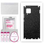 apgo Protective Skin Sticker for the back+sides compatible with Samsung Galaxy A42 5G, Full Wrap Film, Foil, Vinyl - Pattern Black Honeycomb