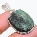 Natural Prehnite Gemstone Handmade 925 Sterling Silver Pendant 1.50 c3p91