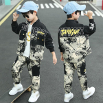 Boys Fashion Camouflage Print vabaaja spordi&uuml;likond 130 must