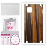 apgo Protective Skin Sticker for the back+sides compatible with Realme C11, Full Wrap Film, Foil, Vinyl - Pattern Tigerwood
