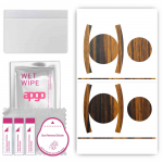 apgo Protective Skin Sticker for the back+sides compatible with Apple AirTag, Full Wrap Film, Foil, Vinyl - Pattern Tigerwood