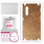 apgo Protective Skin Sticker for the back+sides compatible with Realme 6 Pro, Full Wrap Film, Foil, Vinyl - Pattern Rusty Copper