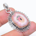 Natural Solar Quartz Gemstone Handmade 925 Sterling Silver Pendant 1.65 g0e82