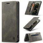 Luksuslik &auml;rireisideks m&otilde;eldud nahast rahakoti telefoni&uuml;mbris iPhone 12 Pro, Xiaomi Redmi Note 9, Huawei P50, Samsung S9 Google Magnetic Flip Book Cover jaoks Samsung Galaxy A35 kohv