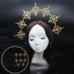 Lolita naeltega Halo Crown helmestega kett Tiara gooti peapael Luksuslikud aksessuaarid Peakatted isetehtud materjalide pakett as the picture