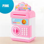 Lastele s&otilde;rmej&auml;ljega sularahaautomaadi kassa raha m&uuml;ntide m&uuml;ntide hoiupanga seif sinine