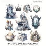 Uued 20 lehte vanaaegsed gooti n&otilde;ia dekoratiivsed kollaažkleebised, isetehtud scrapbooking tarvikud Frost Wizard