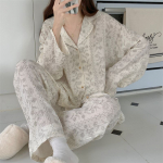 Pidžaama naiste pikkade varrukatega suvine &otilde;huke koduriiete komplekt S