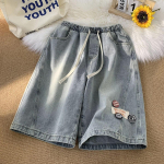 Moem&auml;rgistus Denim L&uuml;hikesed P&uuml;ksid Naised Suvi Uued Sirge L&otilde;ikega Laia S&auml;&auml;rega Kolmveerandp&uuml;ksid Naiselik K&otilde;rge V&ouml;&ouml;kohaga Salendavad Keskmised P&uuml;ksid S