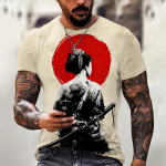 Vintage Samurai T-s&auml;rgid Meestele 3D Jaapani stiilis Prindiga L&uuml;hikeste Varrukatega Topid T&auml;navahiphop T&auml;navar&otilde;ivad Ninja Tees Meeste T-s&auml;rk 3XL S