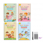 1 komplekt kalligraafia harjutamise vihik korduvkasutatav laste k&auml;ekirja harjutamise raamat soontega kaduva tindiga t&auml;hestik matemaatika koolieelne koos pliiatsihoidjaga Sets