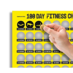 Poster &agrave; gratter challenge 100 jours fitness D&eacute;fi Cadeau sportif