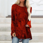 XS-8XL Naiste s&uuml;gis- ja talveriided Naiste pikkade varrukatega topid 3D abstraktsed tr&uuml;kitud s&auml;rgid lahtised tuunika T-s&auml;rgid pullover-pluusid 6XL