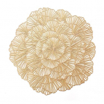 Lillekujuline &otilde;&otilde;nes alusmatt PVC korduvkasutatav praktiline tassilauamatt s&ouml;&ouml;giks kuldne