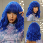 Platinum Bob parukas tukkidega L&uuml;hikesed lahtised lainelised s&uuml;nteetilised parukad naistele Cosplay peoparukas Tume juure kuumuskindlast kiust v&otilde;ltsjuuksed