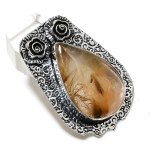 Golden Rutile Gemstone 925 Sterling Silver Jewelry Gift Pendant 1.89 d1s51