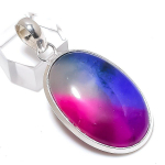 Rainbow Solar Quartz Gemstone Handmade 925 Sterling Silver Pendant 2.05 v6z63