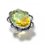 Bi-Color Tourmaline Gemstone Handmade 925 Sterling Silver Gift Ring Size 8 c7l06