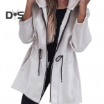 Naiste jope Tuulejope stiilis kapuutsiga pingutusn&ouml;&ouml;r v&ouml;&ouml;koht suured taskud &uuml;hev&auml;rvilised t&otilde;mblukuga termilised pikkade varrukatega jalgrattamatkad matkatreening kevadel M armee roheline v&auml;rv