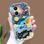 For Honor 90 Lite P30 Pro Infinix Hot 30 40 40i 40 Pro Smart 8 Pro Vivo V29e V30e Planetary Astronauts kreemjas tekstuur Pehme silikoonist telefoni korpus Infinix Note 40 puhas