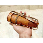 Antique Brass Leather Telescope Pirates Vintage Nautical Spyglass Marine Frame beige