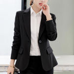 Naiste bleiser vabaaja s&uuml;gis-talv elegantne kontori bleiserid &uuml;likond must valge &uuml;hev&auml;rviline pikkade varrukatega naiste trendikas jakk &uuml;likonnad XXL must